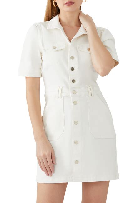 Buy Paige Mayslie White Denim Mini Dress For Womens Bloomingdales Kuwait