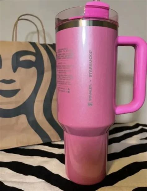 Stanley X Starbucks Exclusive Tumbler 40oz Pink Photo New Read