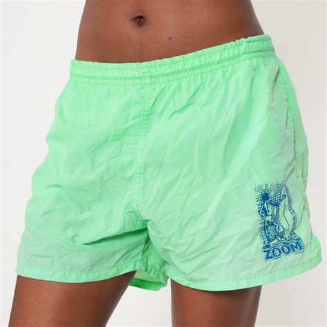 Neon Swim Shorts Lime Green Swim Trunks 90s Bathing Suit Etsy