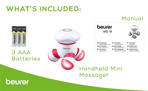 Beurer Handheld Mini Body Massager With Led Light Gentle And Comfortable Vibration