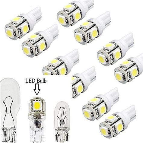 Home And Garden 10 Pack T5 T10 Wedge Bulb Pure White Led For Malibu 12v
