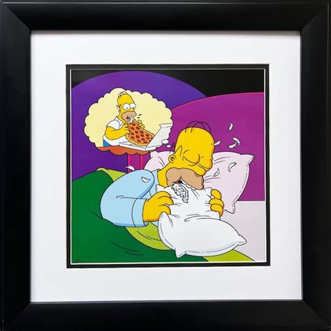 The Simpsons Homer Dreaming Of Pizza Custom Framed Etsy