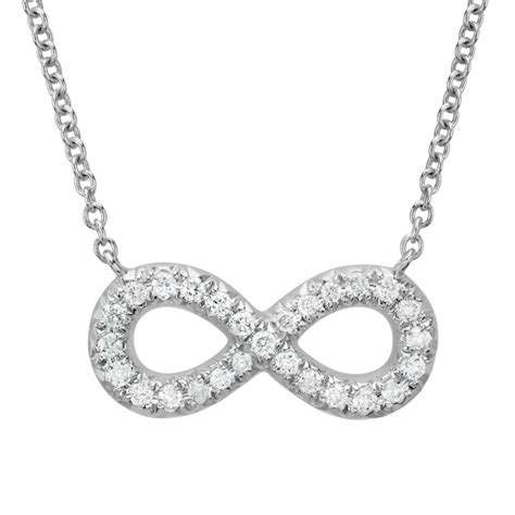 14k White Gold Diamond Infinity Necklace 18 Borsheims