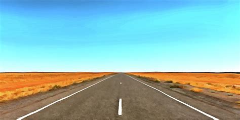 Wide Open Road Silver City Highway Panorama Digital Art By Duminda
