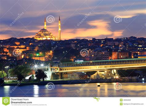 Beautiful Night Landscape In Istanbul Stock Photo Image