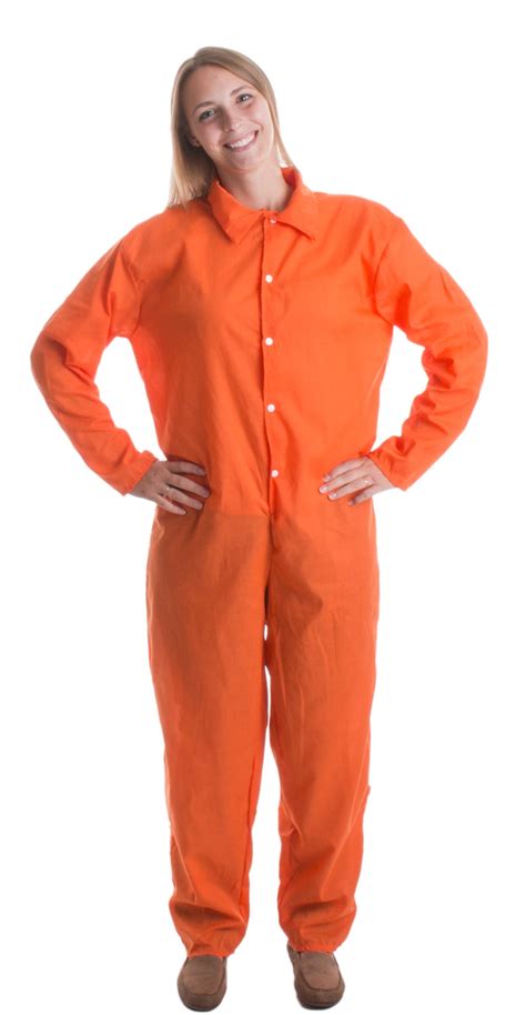 Prisoner Jumpsuit Orange Prison Inmate Halloween Costume Unisex Jail