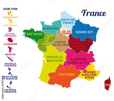 La Carte De France Avec Ses Régions Arts Et Voyages
