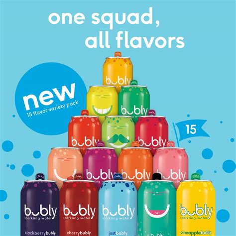 Buy Bubly Sparkling Water 15 Flavor Sampler 12 Fl Oz Cans 18 Pack
