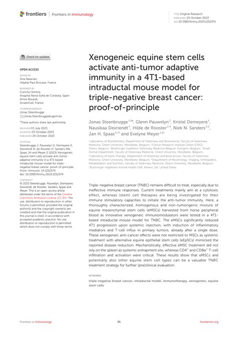 Pdf Xenogeneic Equine Stem Cells Activate Anti Tumor Adaptive