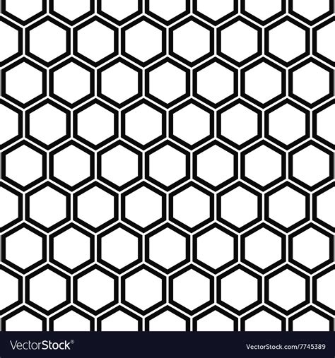 Repeating Black And White Hexagon Pattern Vector Image