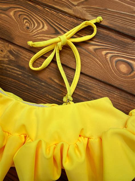 Cute Bathing Suit Yellow Kids Swimsuit Infant Bathing Etsy