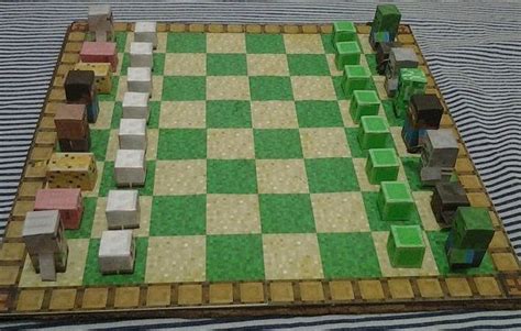 Minecrat Inspired Unofficial Diy Papercraft Chess By Bluecamelart 2