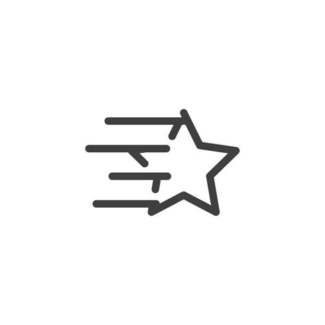 Vector Sign Of The Shooting Star Symbol Is Isolated On A White