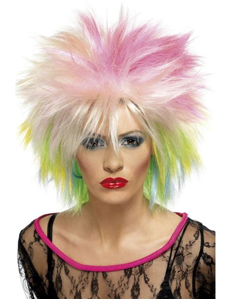 Perruque Courte Multicolore Punk Femme Décoration Anniversaire Et Fêtes à Thème Sur Vegaoo Party