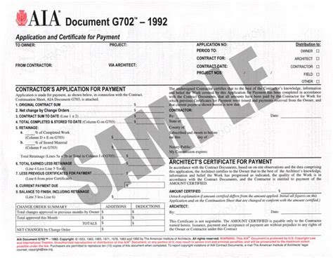 Aia documents (a201, a401, a701, g701, g702, g703, g706a) unbound. AIA G-Series: Project Management Forms