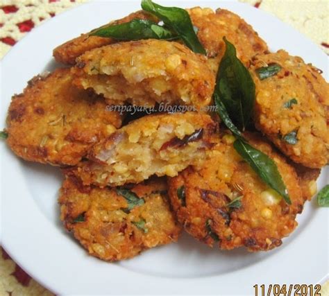4 cwn kacang dal (rendam 4 jam) 4 biji bawang besar #. My Kuali: Kuih vadai