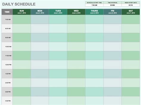 Free Daily Schedule Templates For Excel Smartsheetblank Calendar