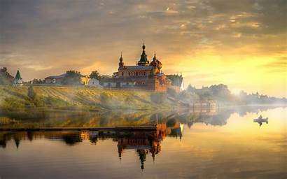 Russia Landscape Monastery Wallpapers Desktop River Backgrounds
