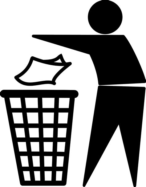 Man throws garbage into bin drawing free image All original artworks are the property of vector4free.com.