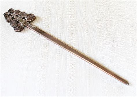 Antique Silver Hair Pin From The Hmong Hill Tribe People Of Laos