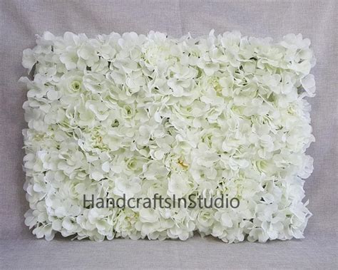 Cream White Flower Wall Backdrops Silk Rose Hydrangea Peony Floral