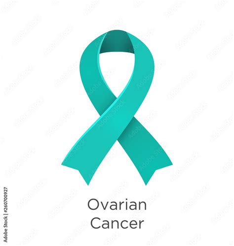 Ovarian Cancer Awareness Month In September Teal Color Ribbon Cancer