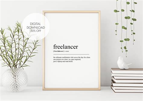 Freelancer Definition Printable Wall Art Perfect T For Freelancer