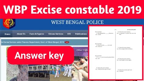 Wbp Excise Constable Answer Key Published Officially Wbp New