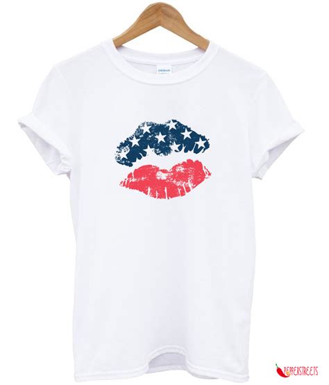American Flag Lips T Shirt