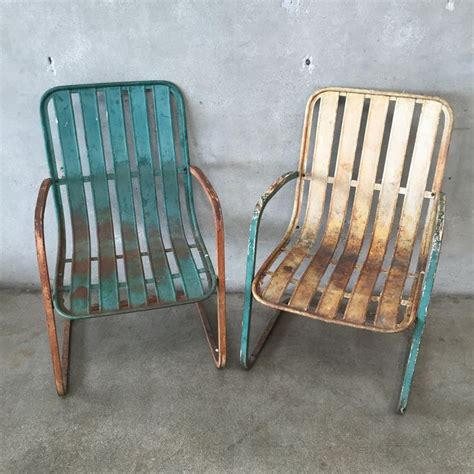 Mid Century Lloyd Vintage Metal Lawn Chairs See History At