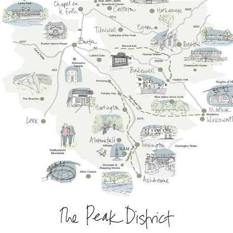 Illustrated Peak District Map By Lucy Sheeran