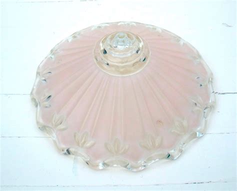 Vintage Frosted Glass Vintage Pink Frosted Glass Ceiling Light Fixture Shade Art Deco