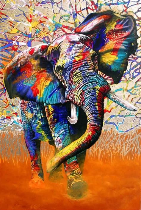 Multi Coloured Elephant Art Peepsburgh Com