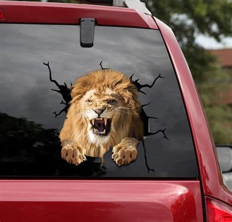 Lion Decal Lion 3d Sticker Decal For Car Truck Window Lion Etsy