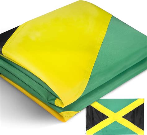 anley 3x5 ft heavy duty nylon jamaica flag embroidered and sewn stripes jamaican national