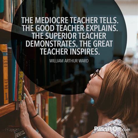 “the Mediocre Teacher Tells The Good Teacher Explains The Superior Teacher Demonstrates The
