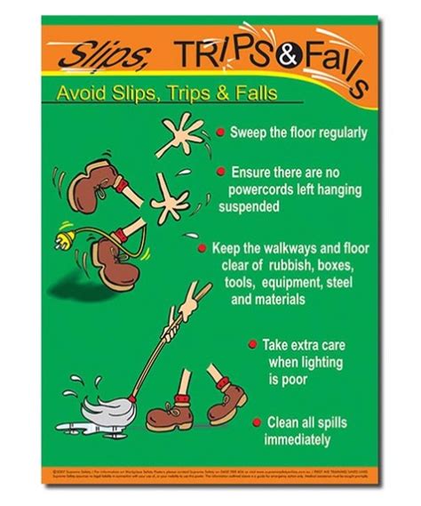 Slip Trip Fall Safety Posters Health And Safety Poster Workplace