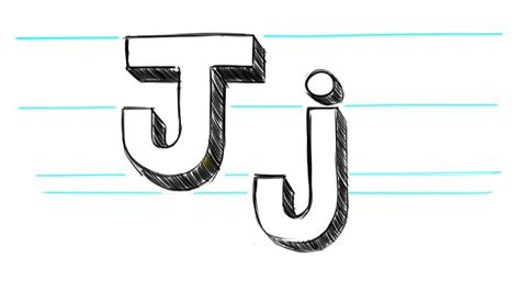 How To Draw 3d Letters J Uppercase J And Lowercase J In 90 Seconds