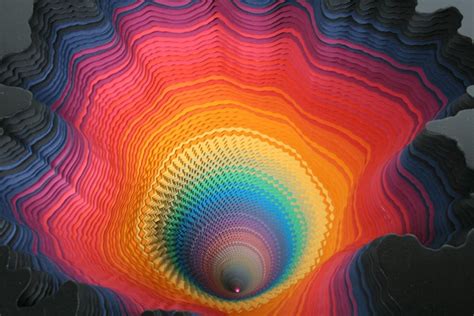 Psychedelic Three Dimensional Paper Sculptures