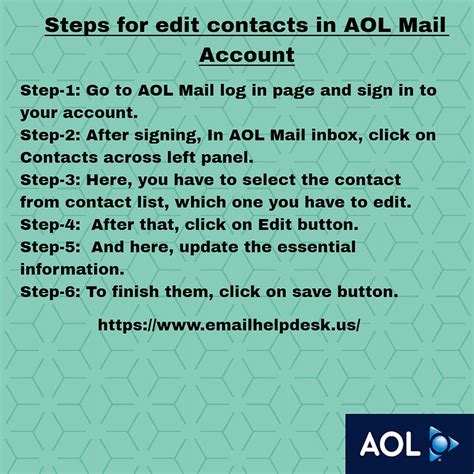 Edit Contacts In Aol Mail Aol Mail Mail Account