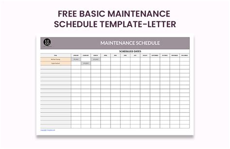 Free Maintenance Schedule Excel Template Download