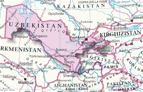 Mappa Uzbekistan Cartina Dell Uzbekistan