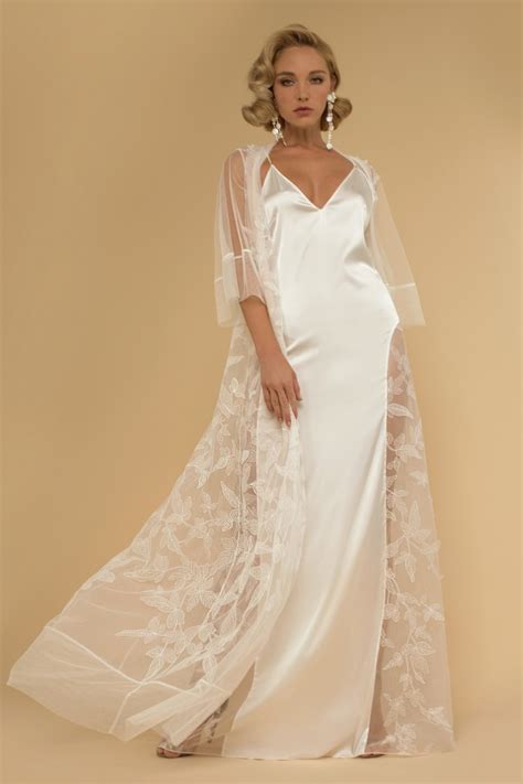 Long Pure Silk Nightgown Night Gown Fashion Lace Bridal Robe