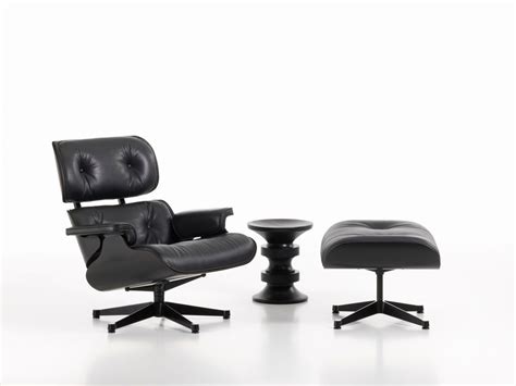 New In Black Vitra Lounge Chair And Ottoman By Charles And Ray Eames The