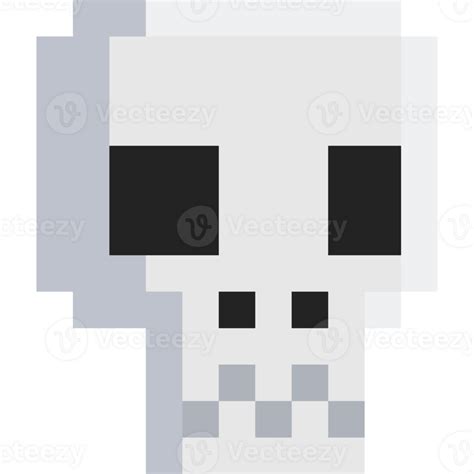 Pixel Art Halloween Skull Head Elemenet 3 27190854 Png