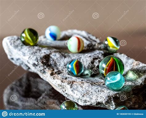 Colored Clear Glass Marbles Stock Image Image Of Isolated Blue