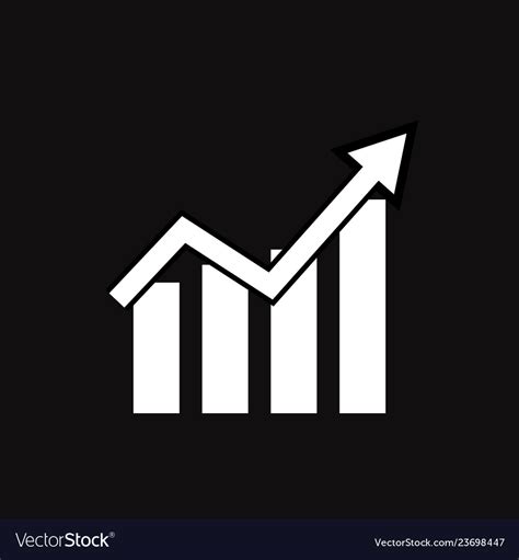 Graph Icon On Black Background Flat Style Line Vector Image
