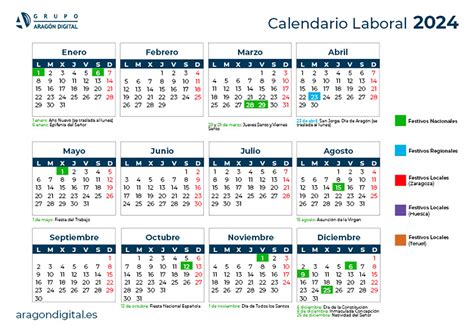 Este Será El Calendario Laboral De Aragón Para 2024