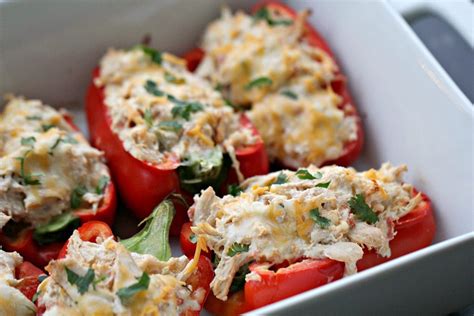 Low Carb Creamy Chicken Stuffed Peppers My Recipe Magic