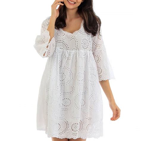 White Embroidered Cotton Tunic Dress Cotton Tunic Dress Cotton Tunics Tunic Dress